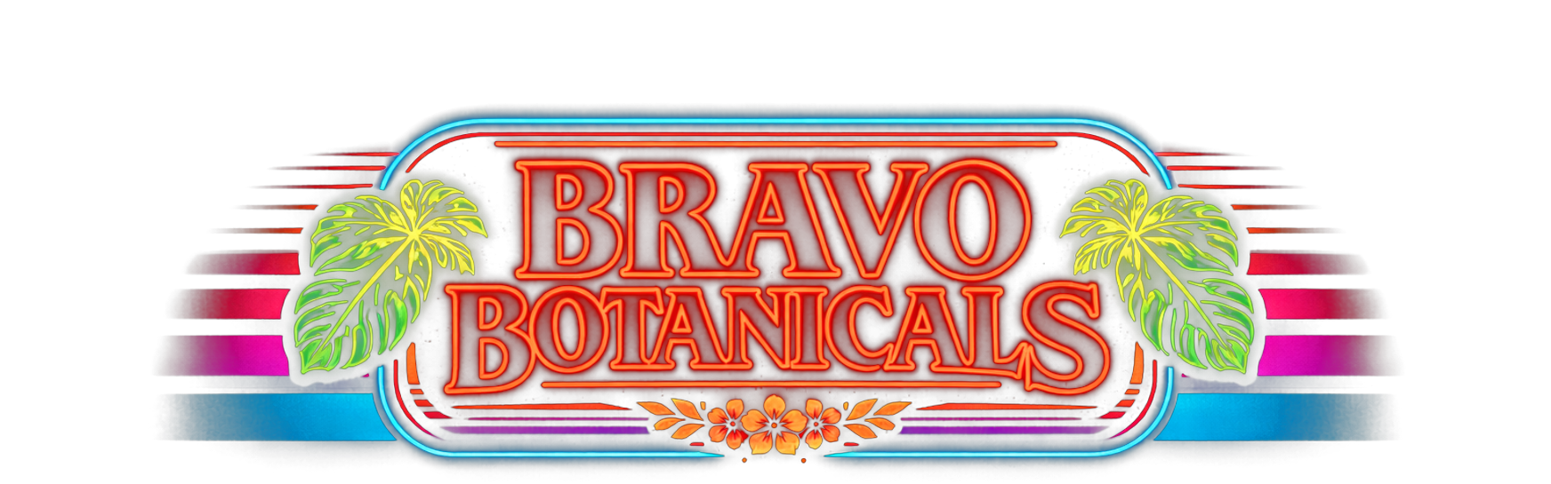 Bravo Botanicals — retro neon sign brand mark